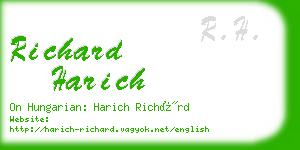 richard harich business card